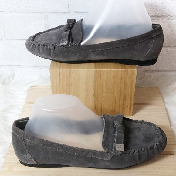 Alex Marie Halden Suede Knot Loafers Rock Star Grey Women's Size 8.5M - Picture 1 of 6